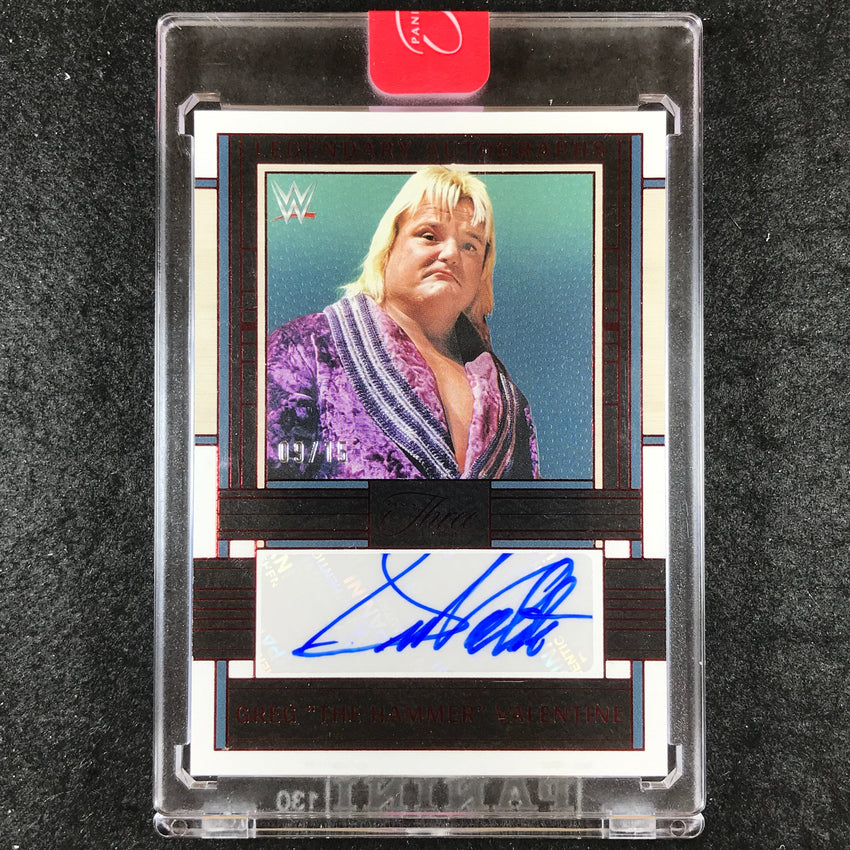2024 Three Count WWE GREG "THE HAMMER" VALENTINE Legendary Autographs Red 9/15