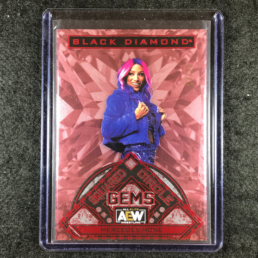 2024 Black Diamond AEW MERCEDES MONE Squared Circle Gems Red 7/25