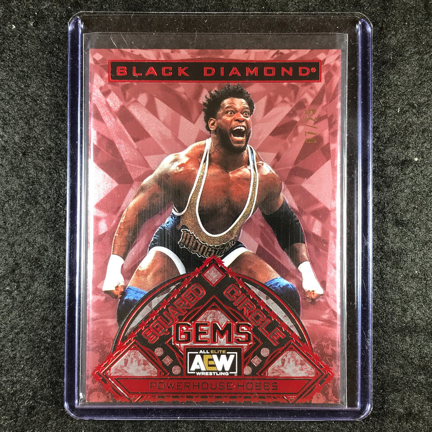 2024 Black Diamond AEW POWERHOUSE HOBBS Squared Circle Gems Red 7/25