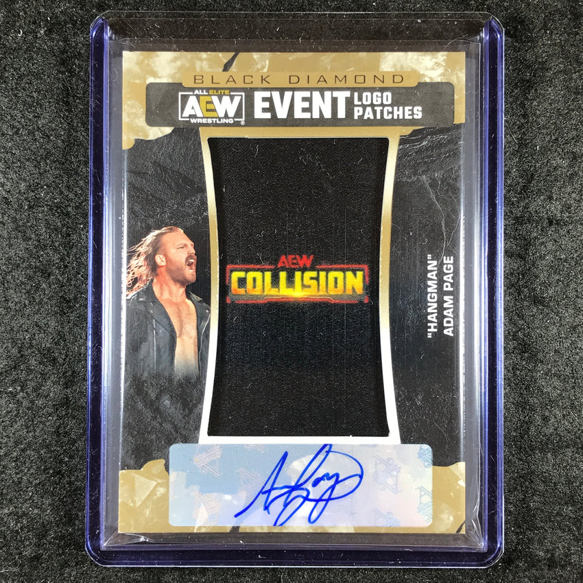 2024 Black Diamond AEW "HANGMAN" ADAM PAGE Event Logo Collision Patch Auto 1/99