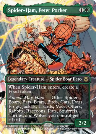 BORDERLESS Spider-Ham, Peter Porker - #201 Rare Marvel's Spider-Man