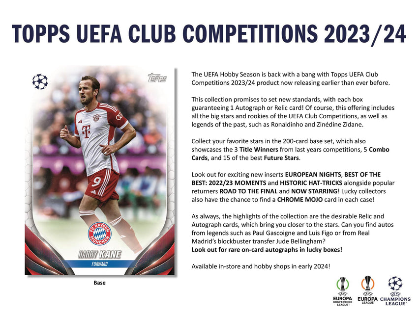 23-24 UEFA Club Competitions Soccer Hobby 12-Box Case Break (Barcelona Giveaway) #20517 - Team Based - Apr 24 (5pm)