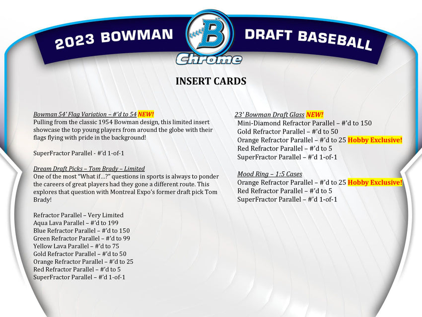 2023 Bowman Draft Baseball Hobby Jumbo Pack
