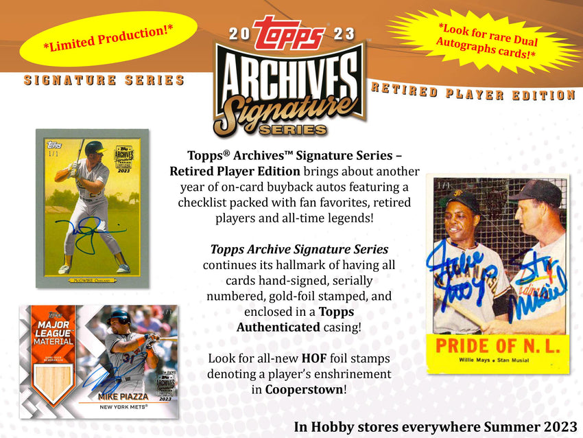 2023 Topps Archives Signature Series Retired Players Baseball Hobby Box