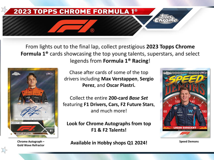 2023 Topps Chrome Hobby Formula 1 1-Box Break #19617 - Team Based - Mar 01 (5pm)