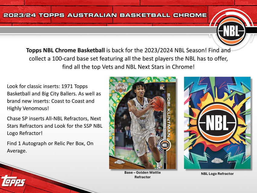 2023-24 Topps NBL Chrome Basketball Hobby 12-Box Case
