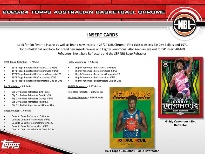 202324 Topps NBL Chrome Basketball Hobby Box Sun Ray Bryce Cotton