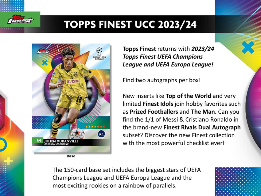 2023-24 Topps Finest UCC Soccer Hobby Box (Pre Order May 16)