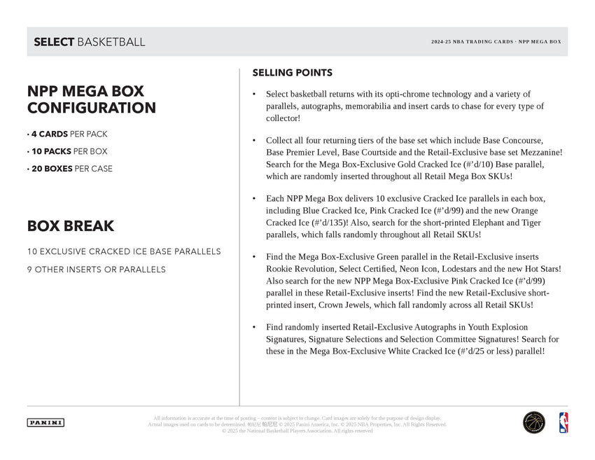 2024-25 Panini Select Basketball Mega Box