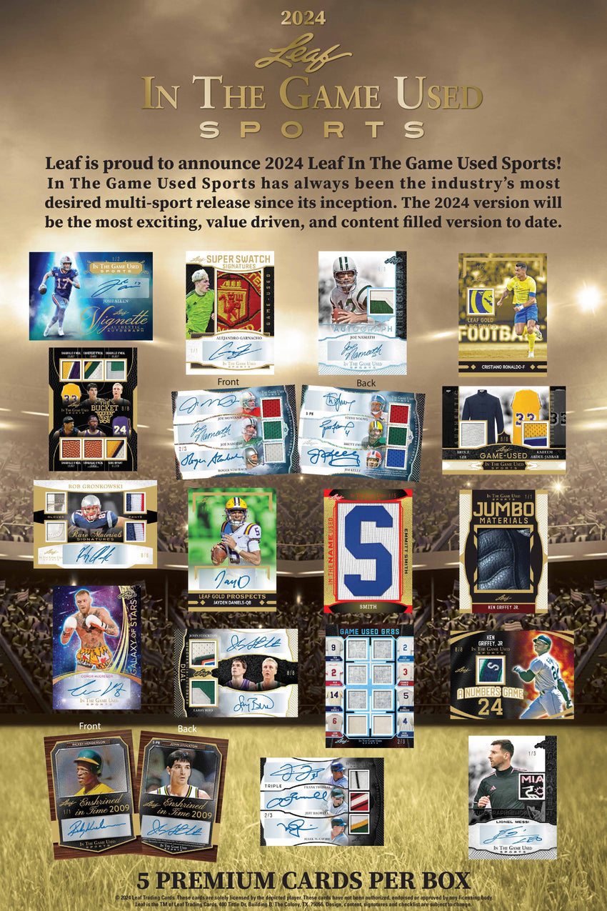 2024 Leaf In The Game Used Multi Sport Hobby Box