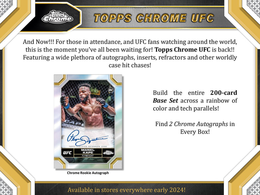 2024 Topps Chrome Hobby UFC 1-Box Break #20101 - Random Pack -  Mar 28 (5pm)