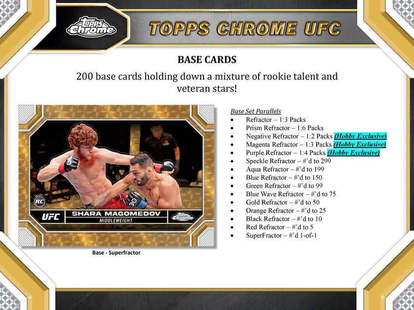 2024 Topps Chrome UFC Hobby Box Pimblett bo Nickal superfractor 1/1