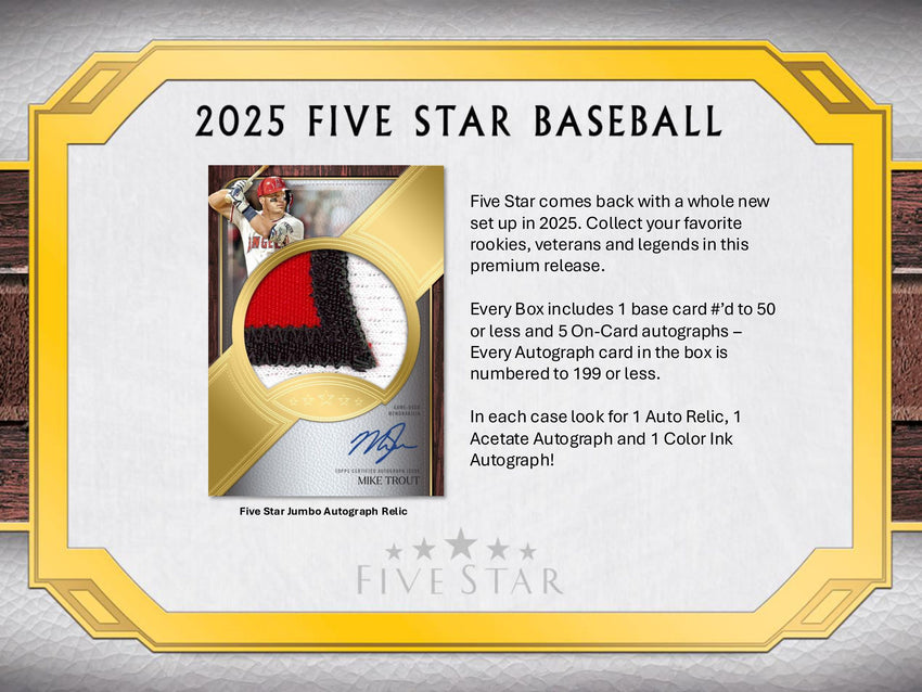 2025 Topps Five Star Baseball 1 Box Opening - #31880・Team Based  (Apr 13 4pm)