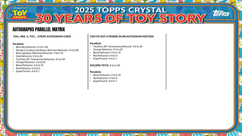 2025 Topps Crystal 30 Years of Toy Story Hobby Box