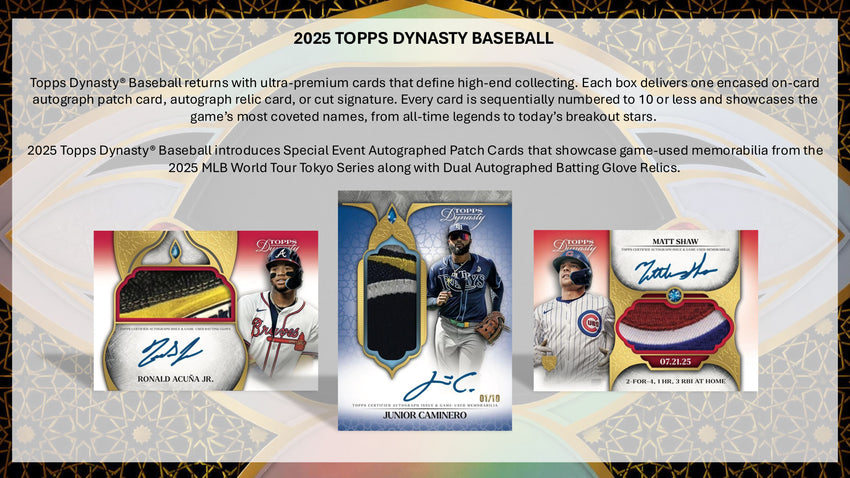 2025 Topps Dynasty Baseball Hobby Box (Pre Order)