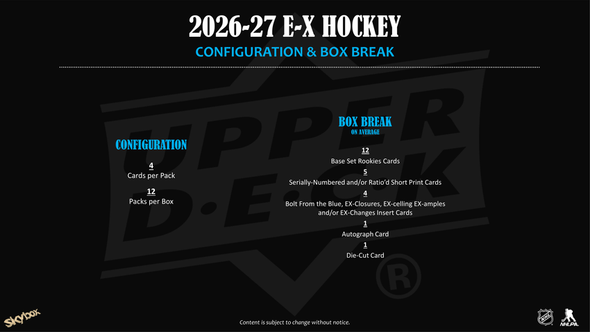 2026-27 Upper Deck Skybox E-X Hockey Box (Pre Order)-Cherry Collectables