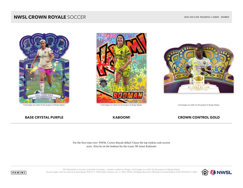 2026 Panini Crown Royale NWSL Soccer Hobby Box (Pre Order)-Cherry Collectables