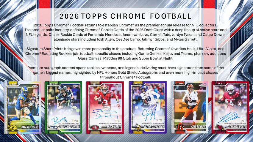 2026 Topps Chrome Football Hobby Box (Pre Order)