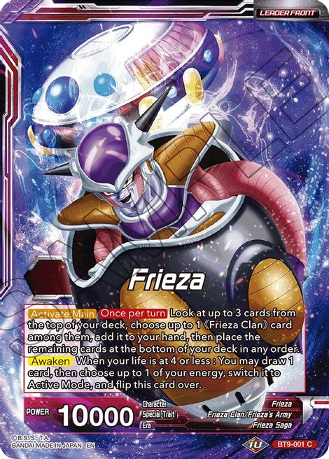 Frieza // Frieza, the Planet Wrecker - BT9-001 - C - Universal Onslaught Series 9 Pre-Release Promo