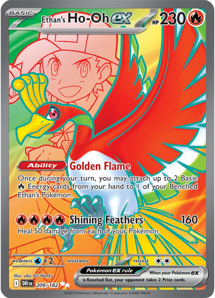 [ FULL ART ] Ethan's Ho-Oh ex - 209/182 - Ultra Rare Pokemon Destined Rivals