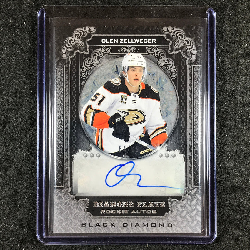 2024-25 Black Diamond NHL OLEN ZELLWEGER Diamond Plate Rookie Auto 64/99