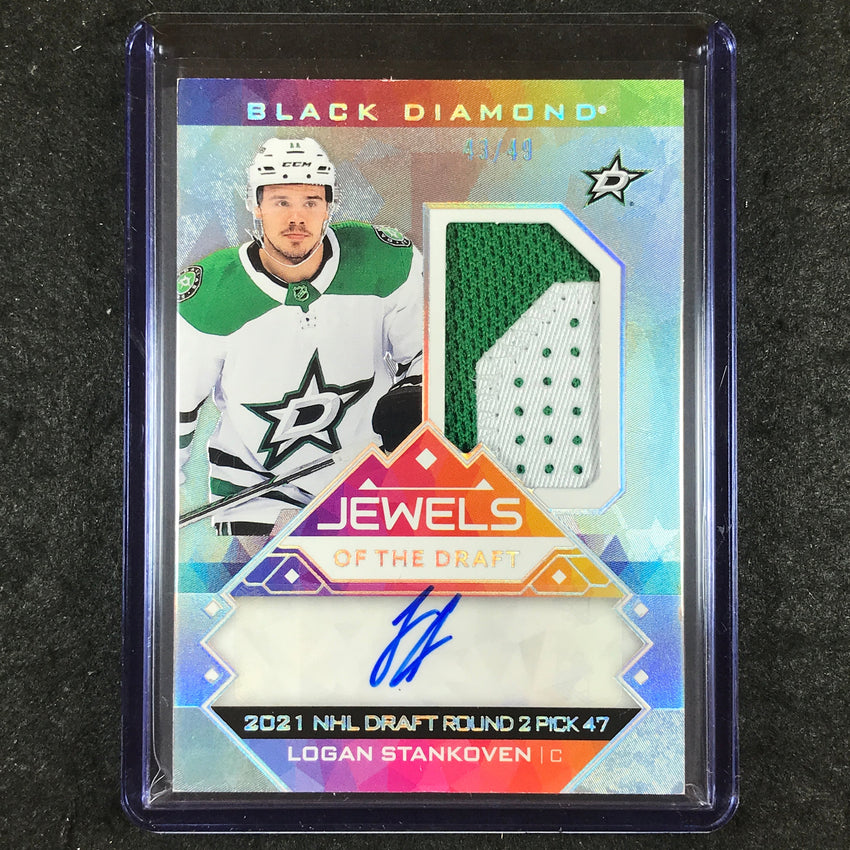 2024-25 Black Diamond NHL LOGAN STANKOVEN Jewels of the Draft Rookie Auto 43/49