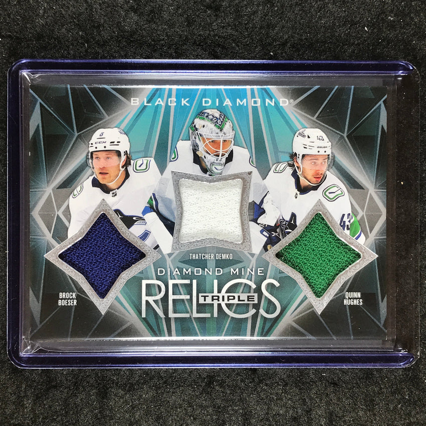 2024-25 Black Diamond NHL BOESER DEMKO HUGHES Diamond Mine Triple Relics #DBH