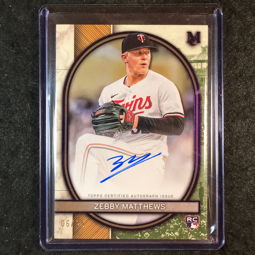 2025 Museum Baseball ZEBBY MATTHEWS Archival Rookie Auto Amethyst 6/25