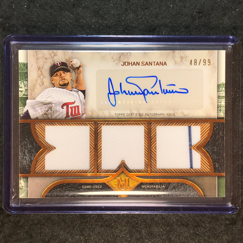 2025 Museum Baseball JOHAN SANTANA Signature Swatches Triple Relic Auto 48/99