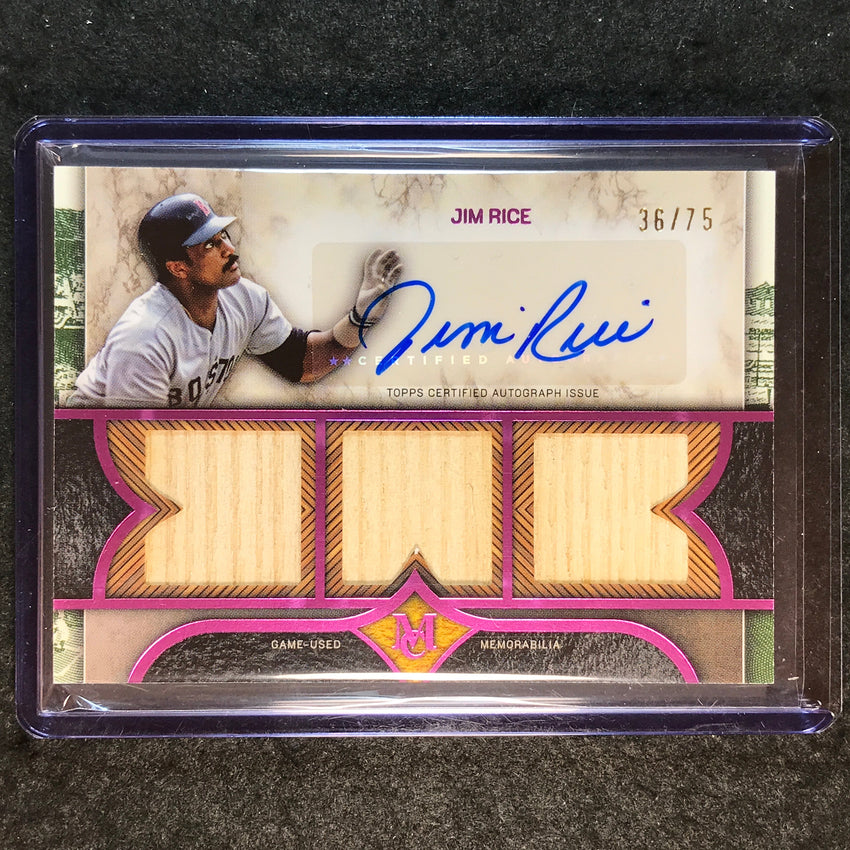 2025 Museum Baseball JIM RICE Signature Swatches Triple Relic Auto Pink 36/75