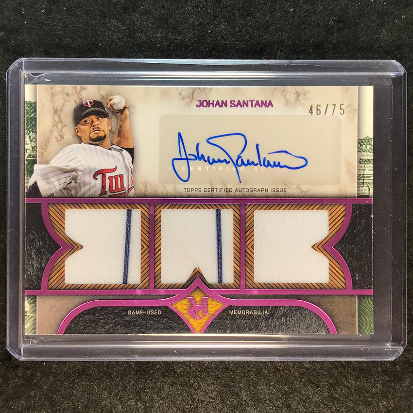 2025 Museum Baseball JOHAN SANTANA Signature Swatches Triple Relic Auto 46/75