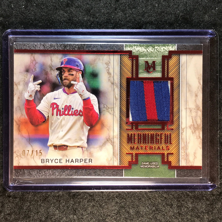 2025 Museum Baseball BRYCE HARPER Meaningful Material Relic Patch Ruby 7/15