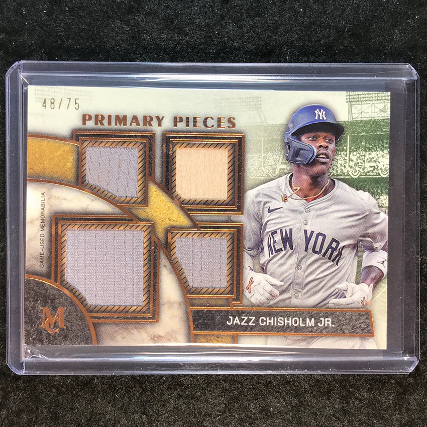 2025 Museum Baseball JAZZ CHISHOLM JR. Primary Pieces Quad Relic Copper 48/75