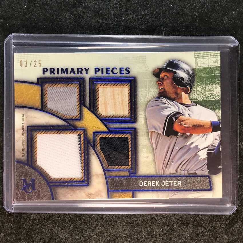 2025 Museum Baseball DEREK JETER Primary Pieces Quad Relic Sapphire 3/25