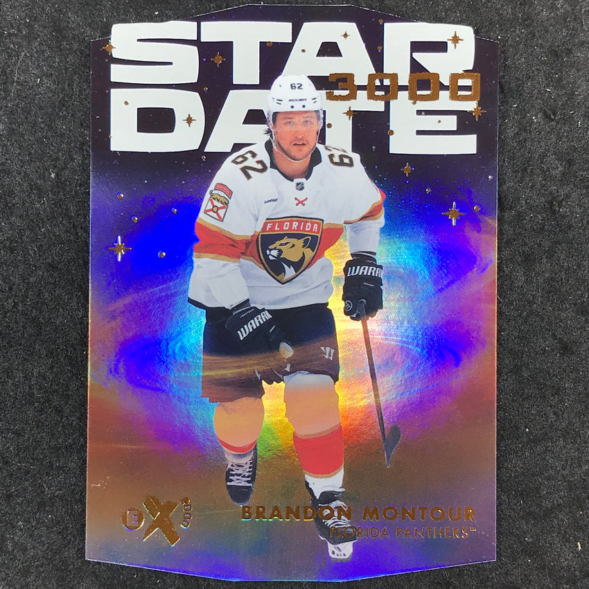 2023-24 Skybox E-X 2000 NHL BRANDON MONTOUR Star Date 3000 Die-Cut #13