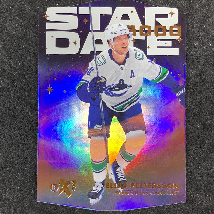 2023-24 Skybox E-X 2000 NHL ELIAS PETTERSSON Star Date 3000 Die-Cut #2