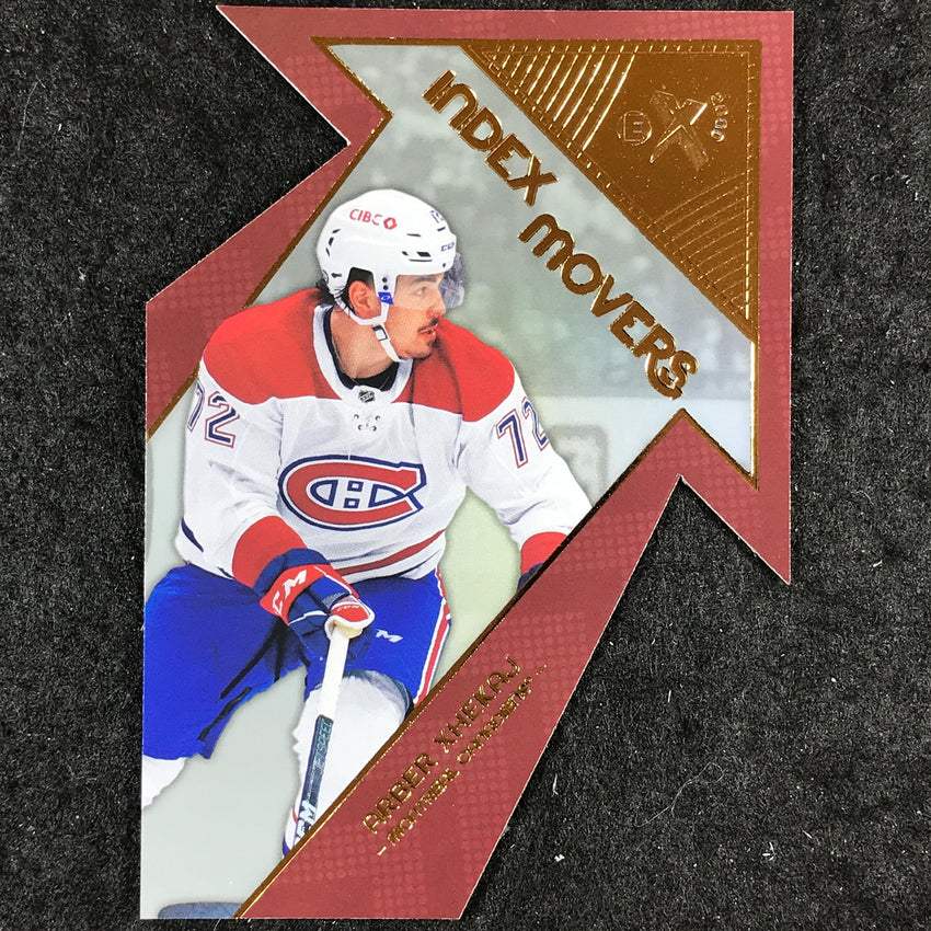 2023-24 Skybox E-X 2000 NHL ARBER XHEKAJ Index Movers Die-Cut #10