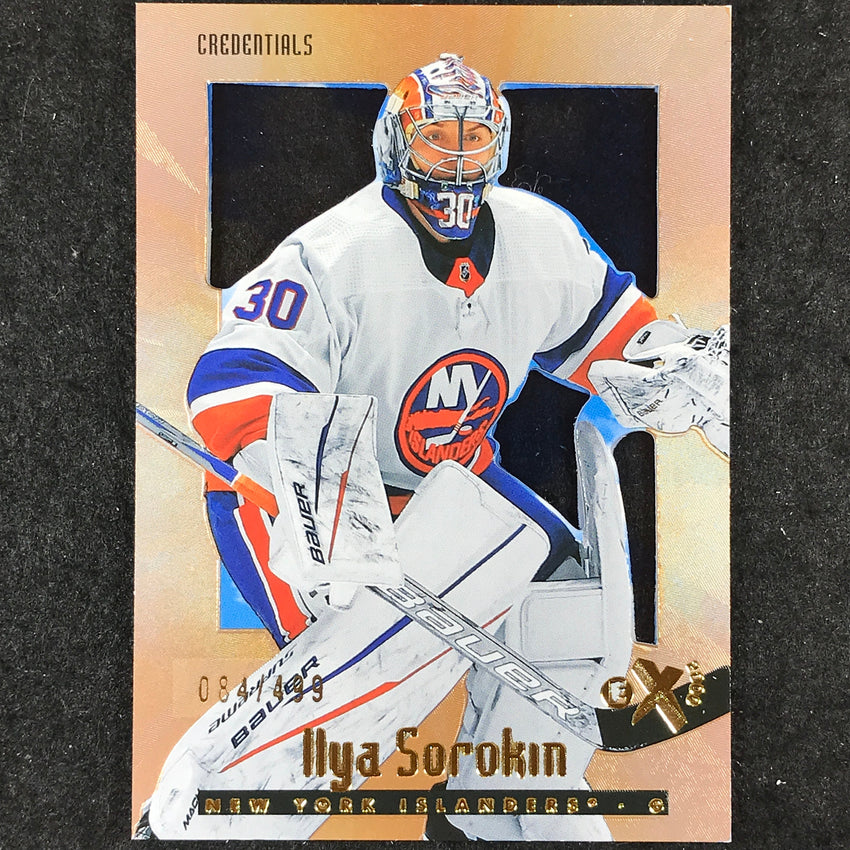 2023-24 Skybox E-X 2000 NHL ILYA SOROKIN Base Credentials 84/499 #95