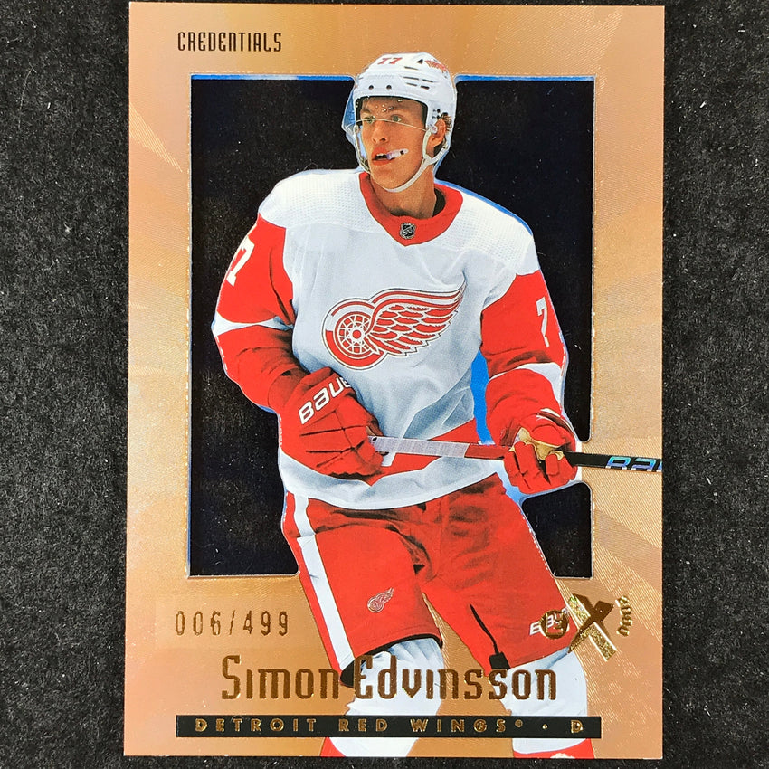 2023-24 Skybox E-X 2000 NHL SIMON EDVINSSON Rookie Base Credentials 6/499 #150