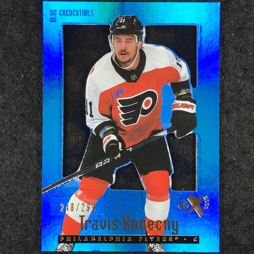 2023-24 Skybox E-X 2000 NHL TRAVIS KONECNY Base Blue Credentials 248/299 #49