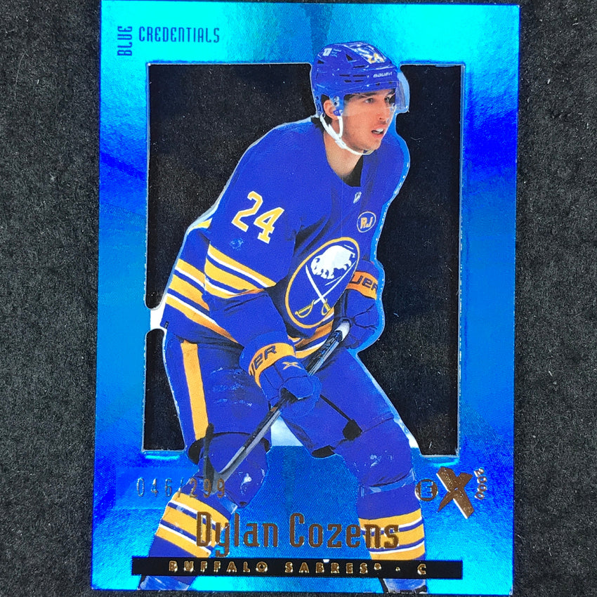 2023-24 Skybox E-X 2000 NHL DYLAN COZENS Base Blue Credentials 46/299 #50