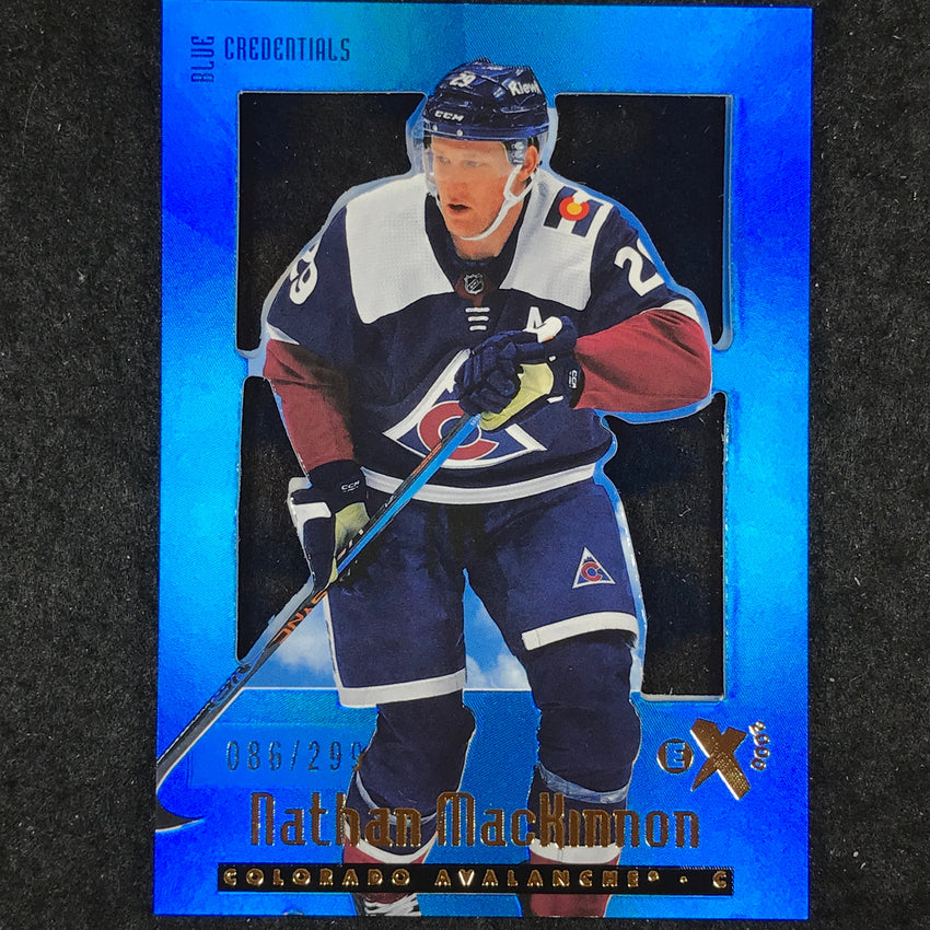 2023-24 Skybox E-X 2000 NHL NATHAN MACKINNON Base Blue Credentials 86/299 #69