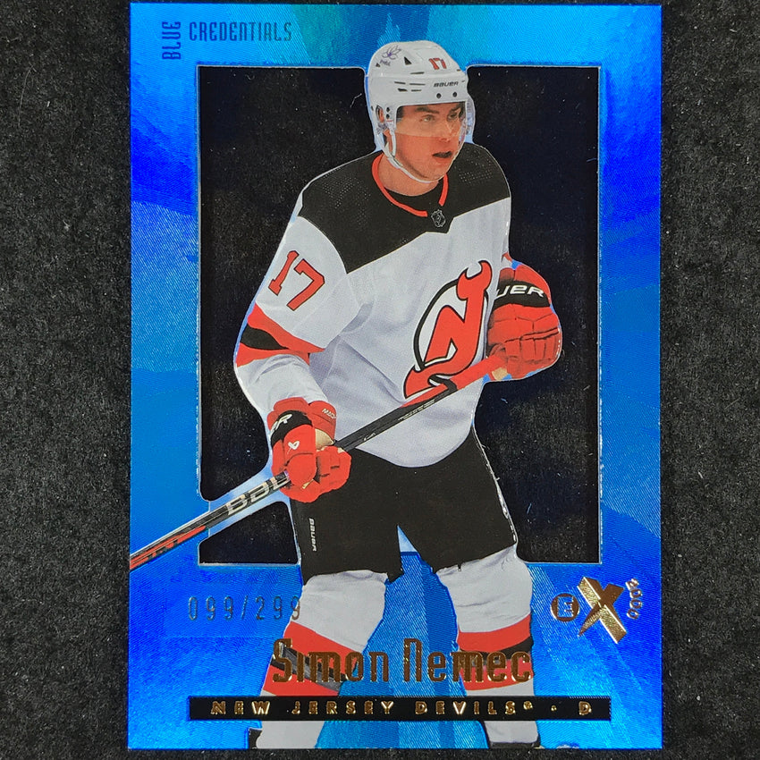 2023-24 Skybox E-X 2000 NHL SIMON NEMEC Rookie Base Blue Credentials 99/299 #102