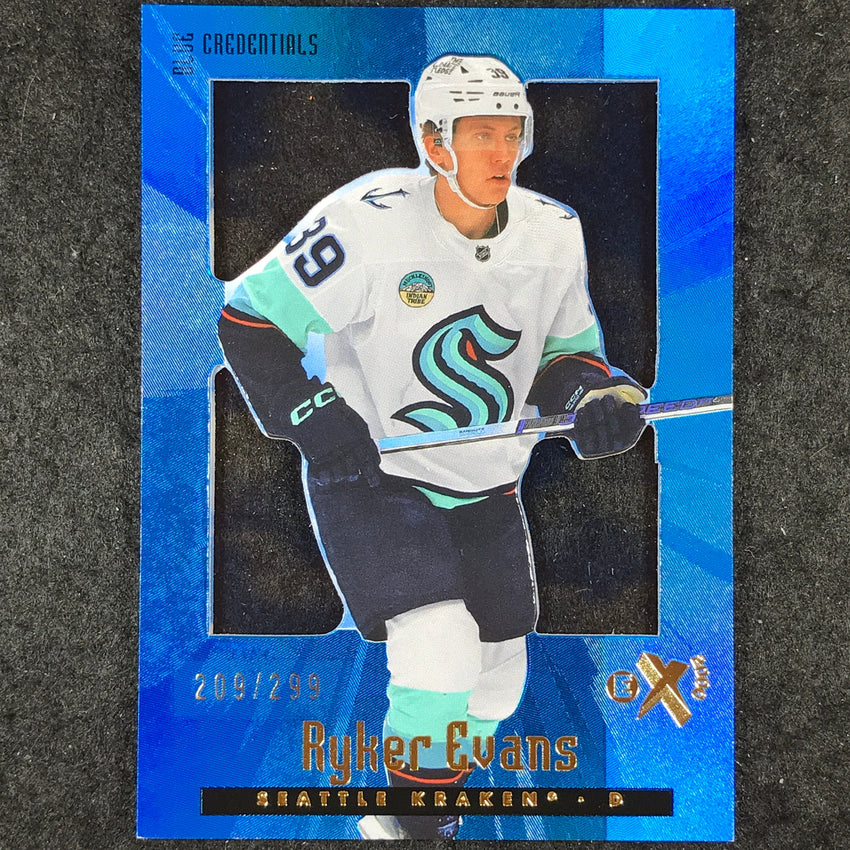 2023-24 Skybox E-X 2000 NHL RYKER EVANS Rookie Blue Credentials 209/299 #131