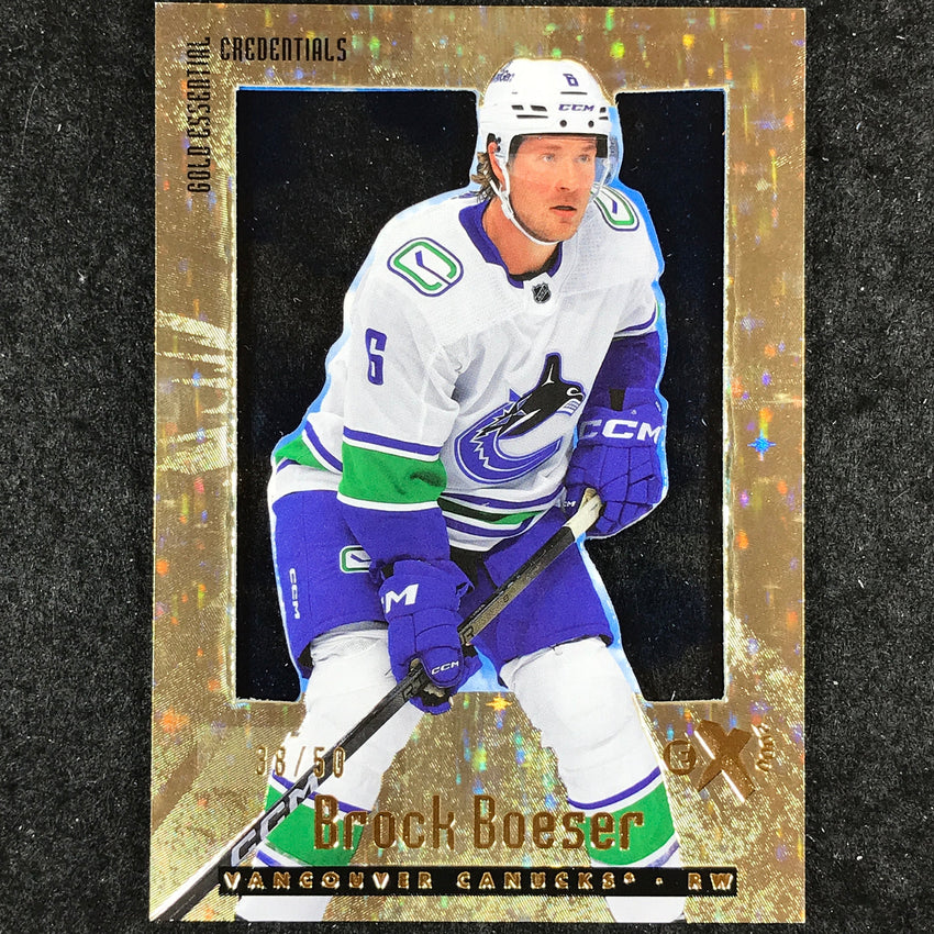 2023-24 Skybox E-X 2000 NHL BROCK BOESER Base Gold Essential Credentials 38/50