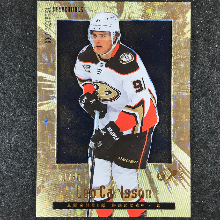 2023-24 Skybox E-X 2000 NHL LEO CARLSSON Rookie Gold Essential Credentials 21/50
