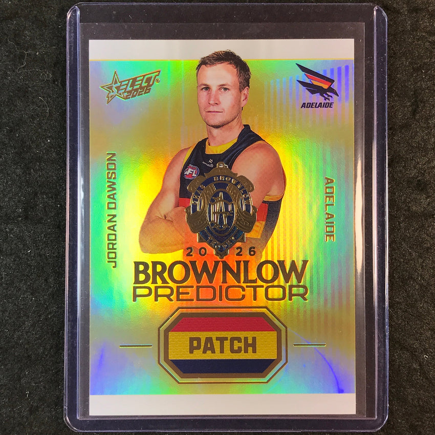 2026 Select AFL Footy Stars JORDAN DAWSON Brownlow Patch Predictor 78/220