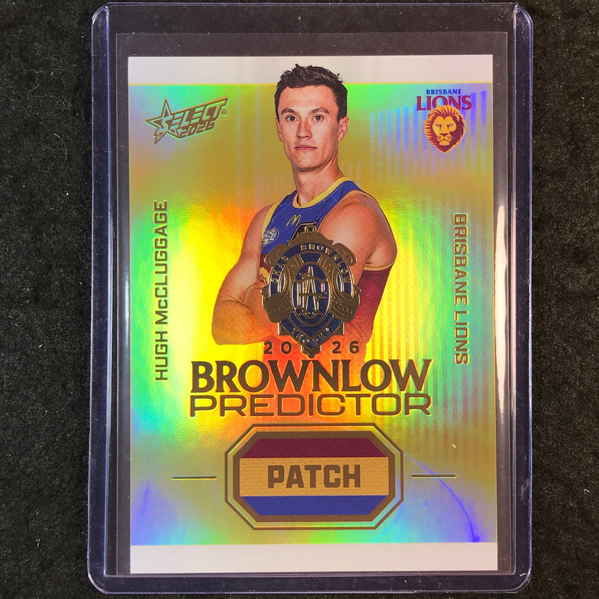 2026 Select AFL Footy Stars HUGH MCCLUGGAGE Brownlow Patch Predictor 124/220