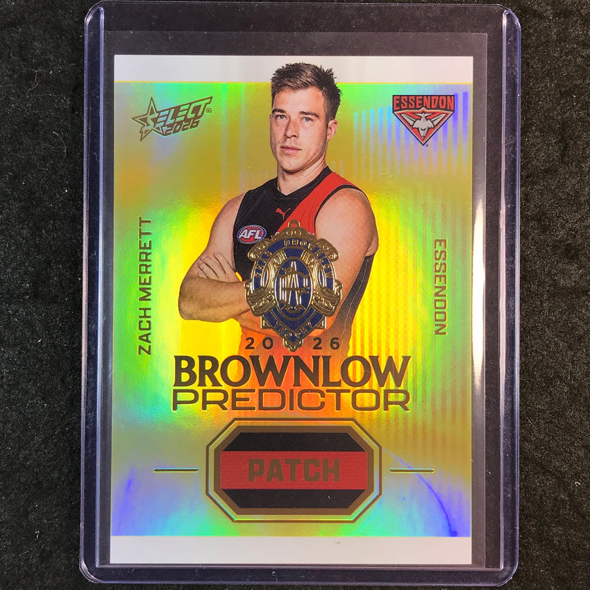 2026 Select AFL Footy Stars ZACH MERRETT Brownlow Patch Predictor 67/220