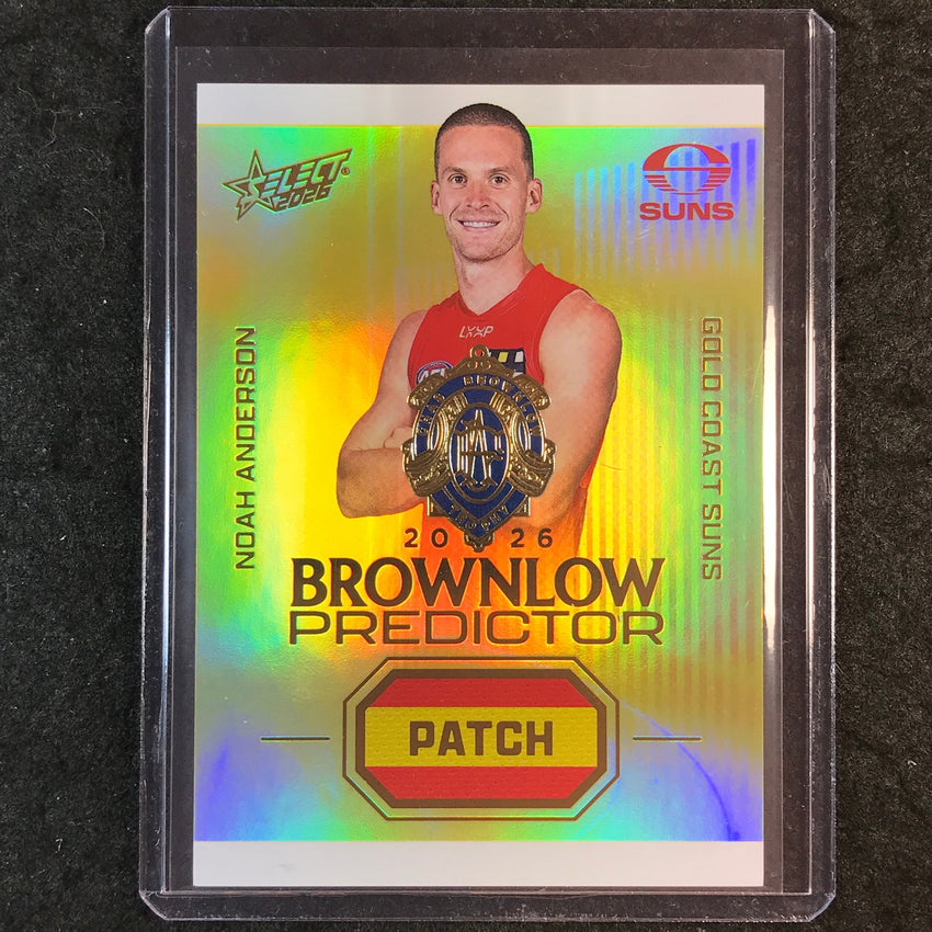 2026 Select AFL Footy Stars NOAH ANDERSON Brownlow Patch Predictor 50/220